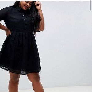 ASOS cotton mini shirt dress with frill sleeves